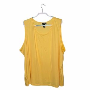 MAGGIE BARNES WOMENS YELLOW SLEEVELESS LIGHTWEIGHT TANK TOP SIZE 3X